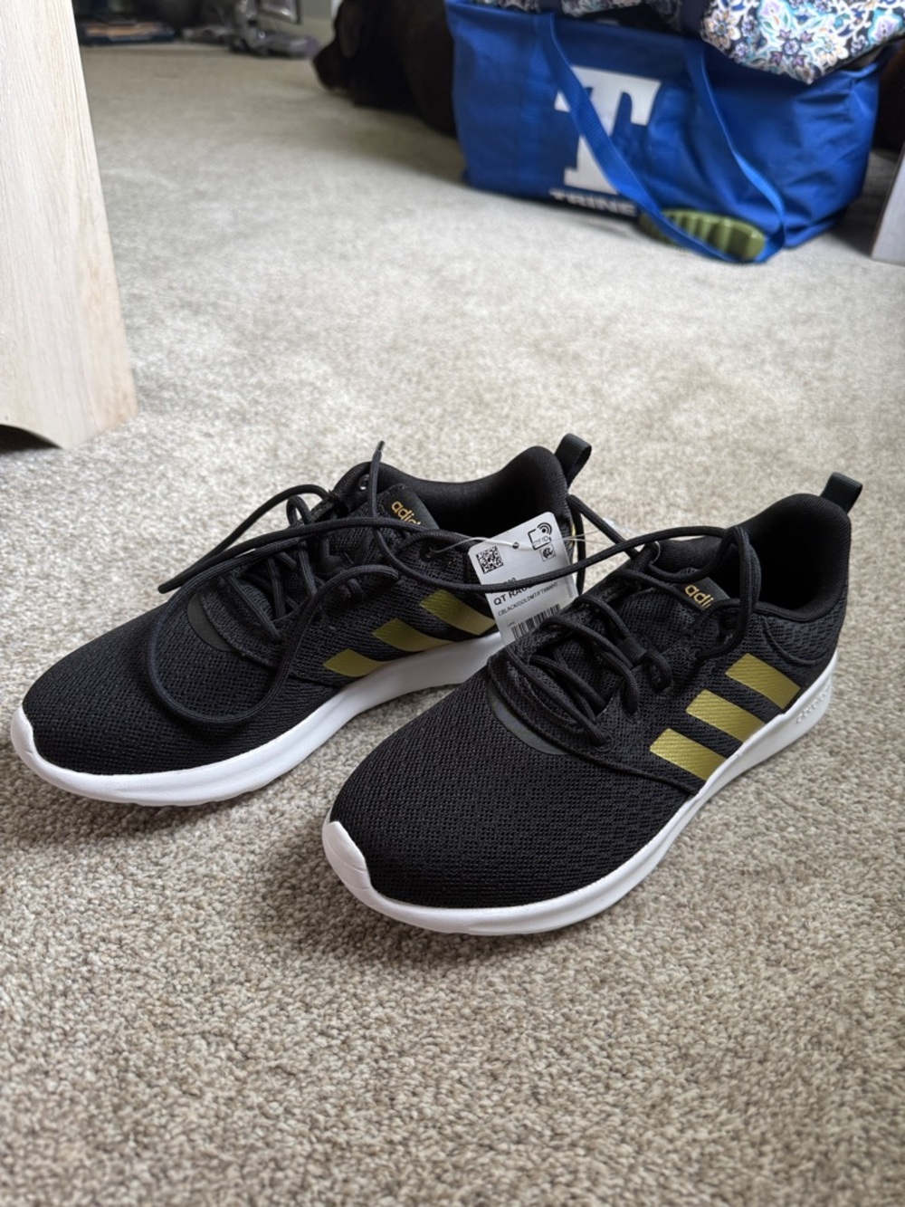 adidas Black & Gold Low-Profile Running Sneakers